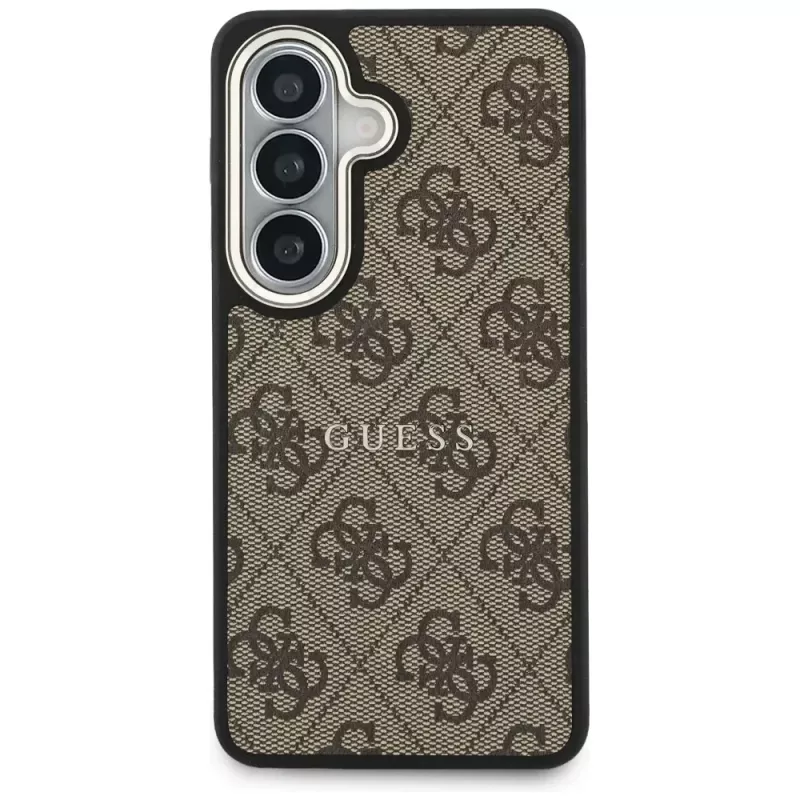 Guess 4G Embossed Ring MagSafe Capa para Samsung Galaxy S26 (castanho)