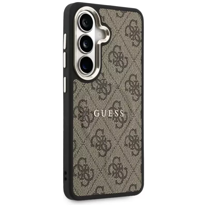 Guess 4G Embossed Ring MagSafe Capa para Samsung Galaxy S26 (castanho)