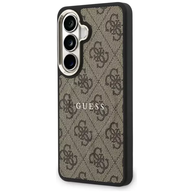 Guess 4G Embossed Ring MagSafe Capa para Samsung Galaxy S26+ (castanho)