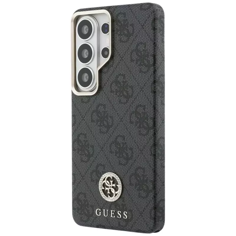 Guess 4G Rhinestone Round Logo MagSafe Capa para Samsung Galaxy S26 Ultra (preto)