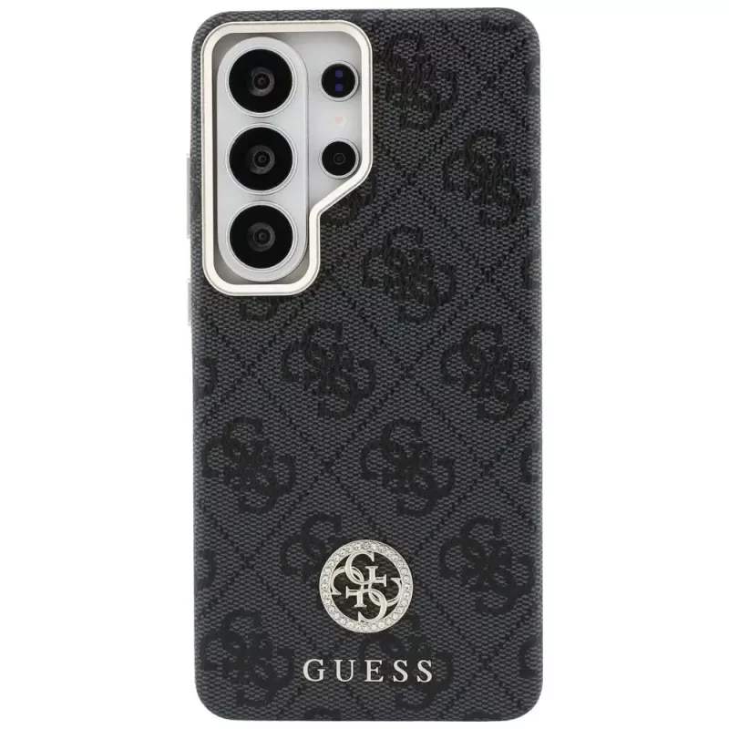 Guess 4G Rhinestone Round Logo MagSafe Capa para Samsung Galaxy S26 Ultra (preto)