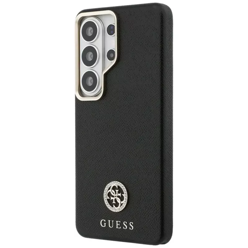 Guess Rhinestone Round Logo MagSafe Capa para Samsung Galaxy S26 Ultra, preto