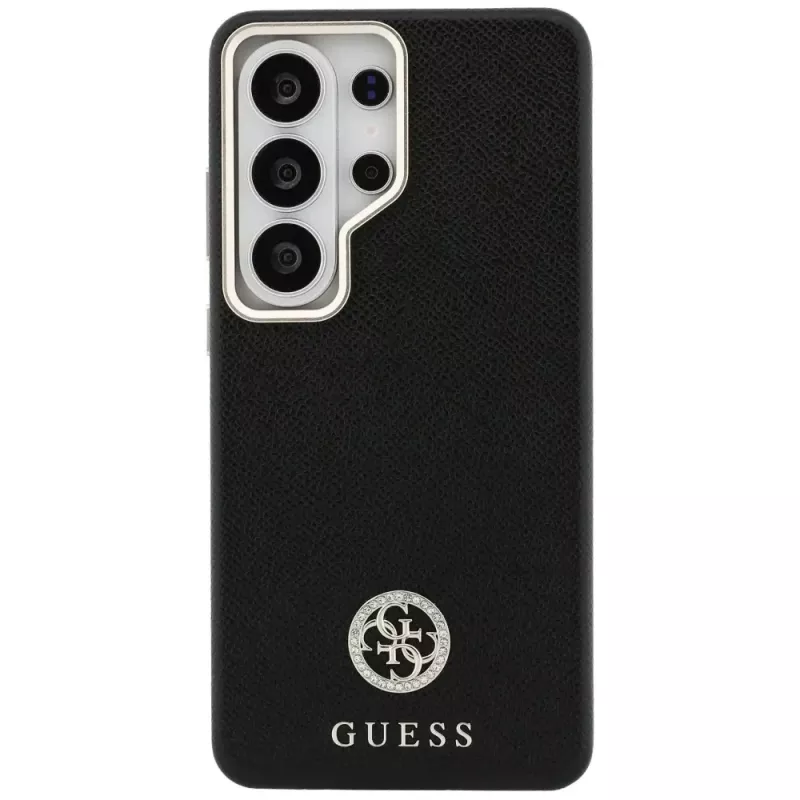 Guess Rhinestone Round Logo MagSafe Capa para Samsung Galaxy S26 Ultra, preto