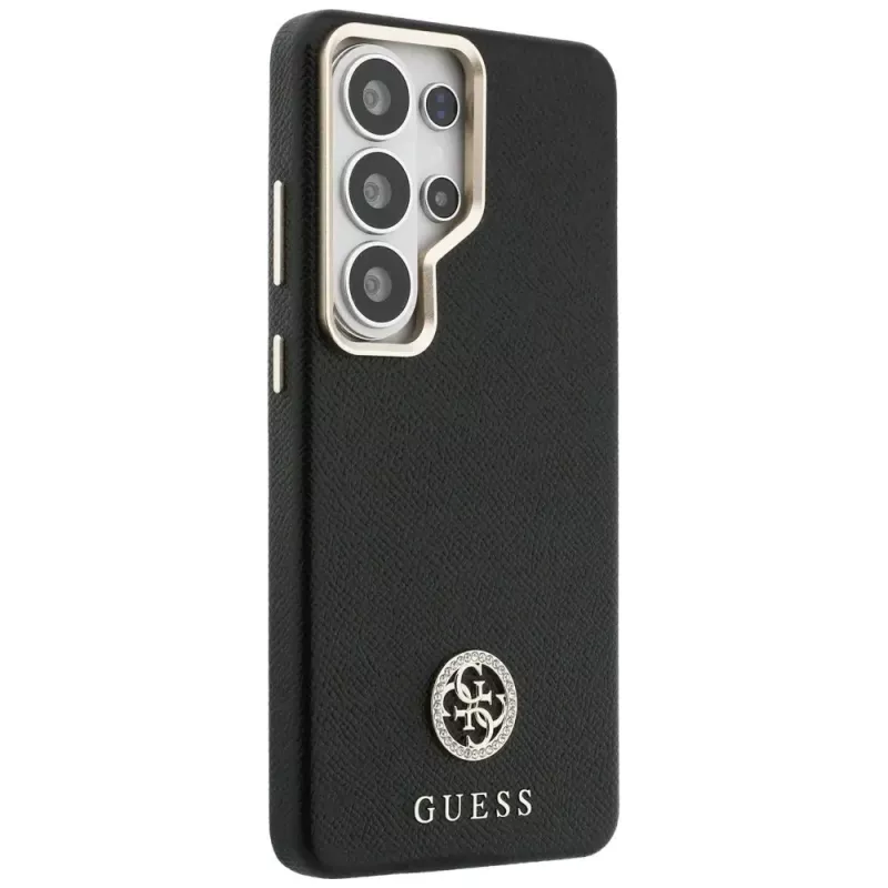Guess Rhinestone Round Logo MagSafe Capa para Samsung Galaxy S26 Ultra, preto