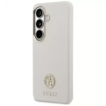 Guess Rhinestone Round Logo MagSafe Capa para Samsung Galaxy S26 bege