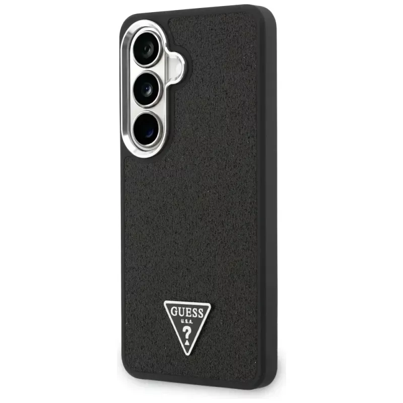Guess Fixed Glitter Triangle MagSafe Capa para Samsung Galaxy S26, preto