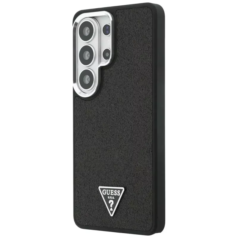 Guess Fixed Glitter Triangle MagSafe Capa para Samsung Galaxy S26 Ultra, preto