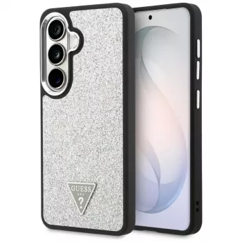 Guess Fixed Glitter Triangle MagSafe Capa para Samsung Galaxy S26 - prateado