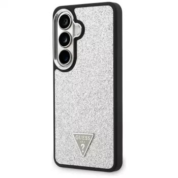 Guess Fixed Glitter Triangle MagSafe Capa para Samsung Galaxy S26 - prateado