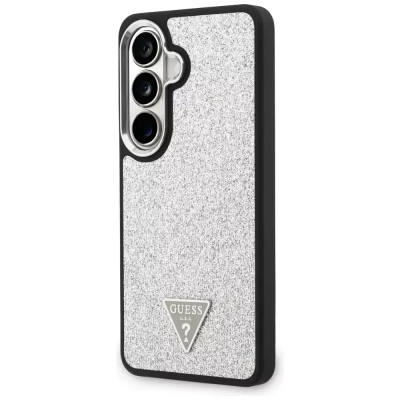 Guess Fixed Glitter Triangle MagSafe Capa para Samsung Galaxy S26 - prateado