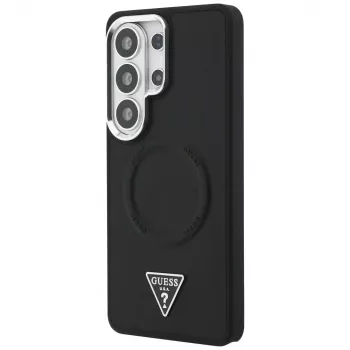 Guess Embossed Ring Triangle Logo MagSafe Capa para Samsung Galaxy S26 Ultra preto