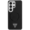 Guess Embossed Ring Triangle Logo MagSafe Capa para Samsung Galaxy S26 Ultra preto