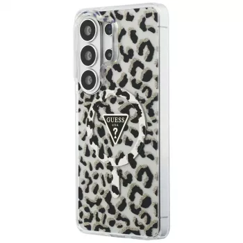 Guess IML Leopard Print Triangle MagSafe Capa para Samsung Galaxy S26 Ultra (preto)