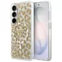 Guess IML Leopard Print Triangle MagSafe Capa para Samsung Galaxy S26 (castanho)
