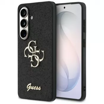 Guess Fixed Glitter Big 4G Metal Logo Capa para Samsung Galaxy S26 (preto)