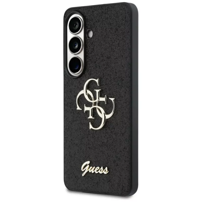 Guess Fixed Glitter Big 4G Metal Logo Capa para Samsung Galaxy S26 (preto)