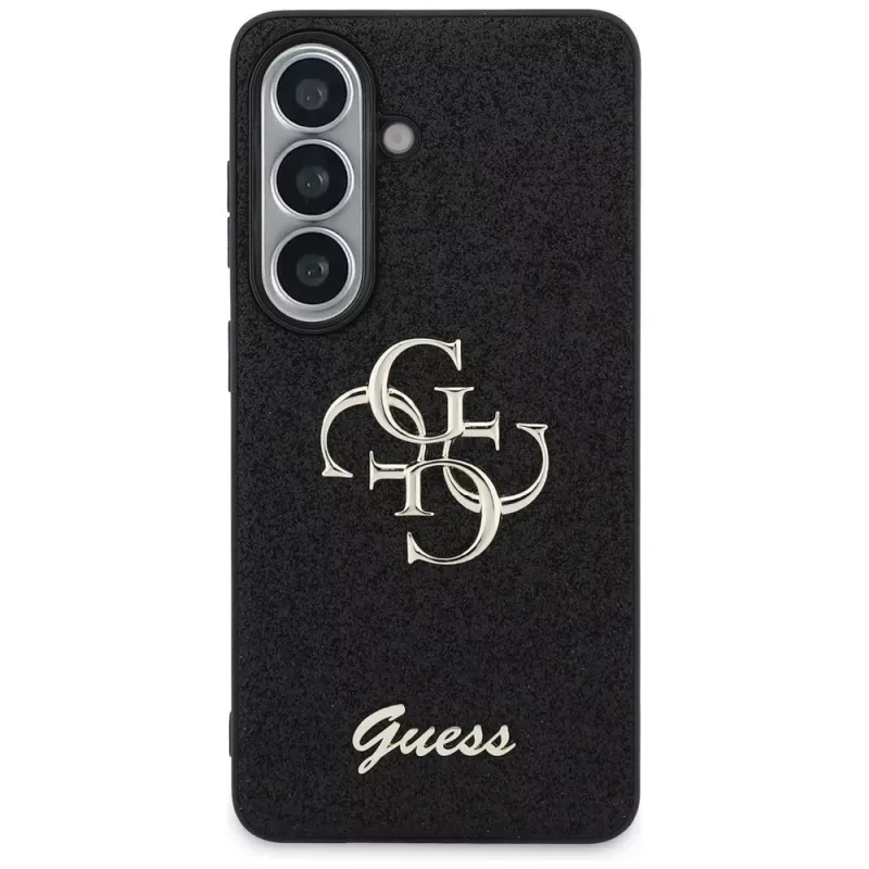 Guess Fixed Glitter Big 4G Metal Logo Capa para Samsung Galaxy S26 (preto)