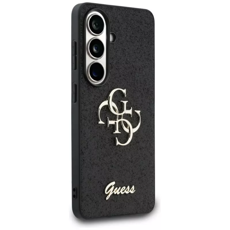 Guess Fixed Glitter Big 4G Metal Logo Capa para Samsung Galaxy S26 (preto)