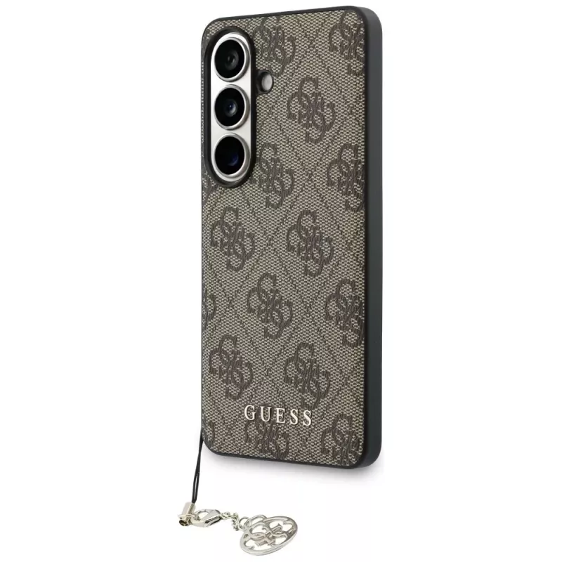 Guess 4G Classic Logo Charm MagSafe Capa para Samsung Galaxy S26 (castanho)