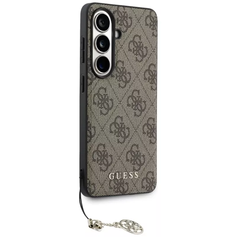 Guess 4G Classic Logo Charm MagSafe Capa para Samsung Galaxy S26 (castanho)