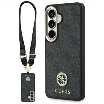 Guess 4G Big Rhinestone Triangle Strap MagSafe Conjunto de capa para telefone para Samsung Galaxy S26 - preto