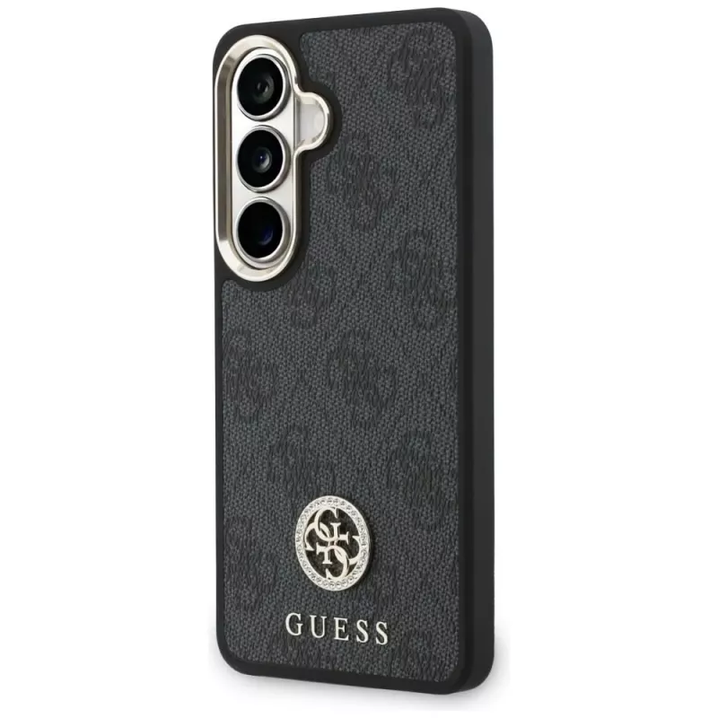 Guess 4G Big Rhinestone Triangle Strap MagSafe Conjunto de capa para telefone para Samsung Galaxy S26 - preto