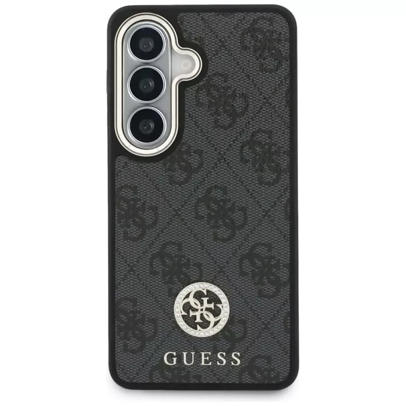 Guess 4G Big Rhinestone Triangle Strap MagSafe Conjunto de capa para telefone para Samsung Galaxy S26 - preto