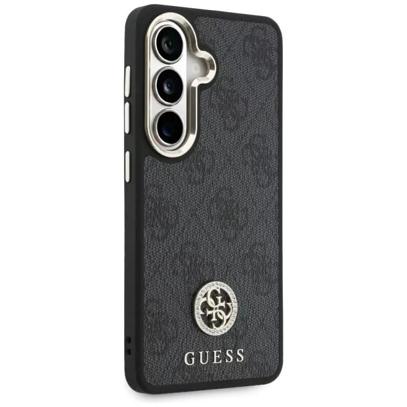 Guess 4G Big Rhinestone Triangle Strap MagSafe Conjunto de capa para telefone para Samsung Galaxy S26 - preto