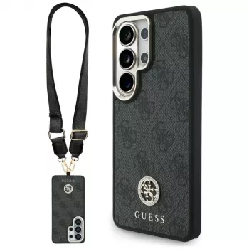 Guess 4G Big Rhinestone Triangle Strap MagSafe Kit de capa para Samsung Galaxy S26 Ultra - preto