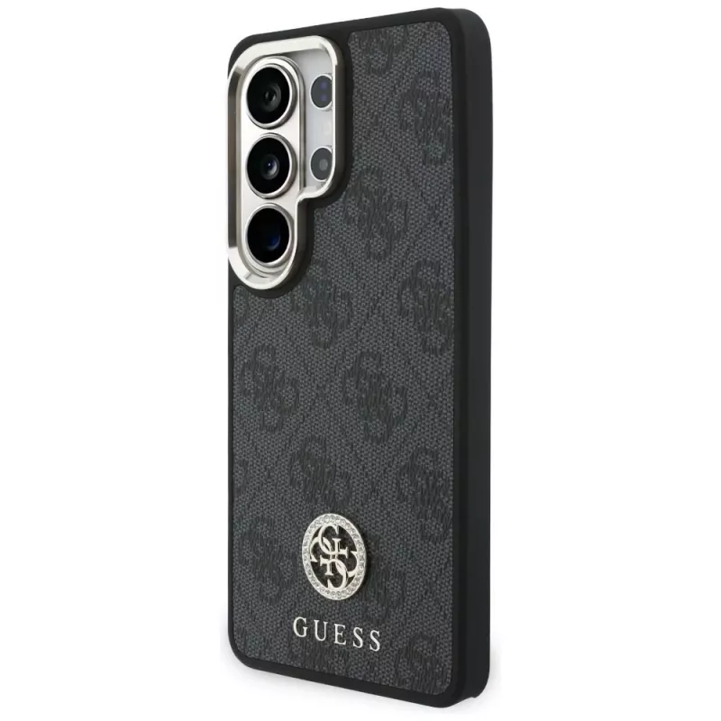 Guess 4G Big Rhinestone Triangle Strap MagSafe Kit de capa para Samsung Galaxy S26 Ultra - preto