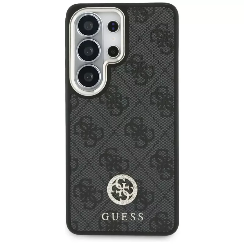 Guess 4G Big Rhinestone Triangle Strap MagSafe Kit de capa para Samsung Galaxy S26 Ultra - preto