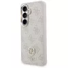 Guess 4G Big Rhinestone Triangle Strap MagSafe Capa para telefone e conjunto com cordão para Samsung Galaxy S26, rosa