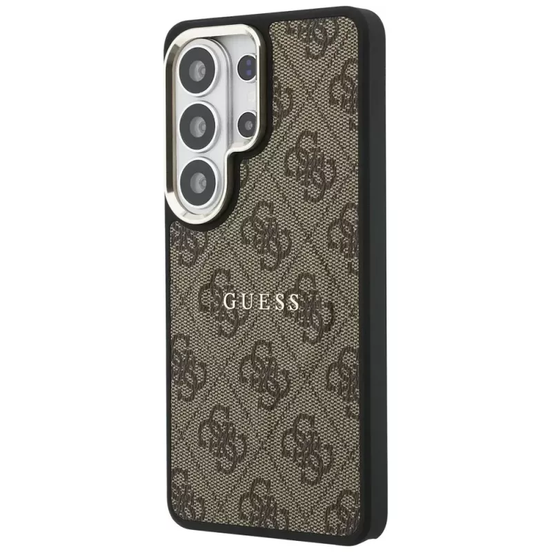 Guess 4G Embossed Ring MagSafe Capa para Samsung Galaxy S26 Ultra (castanho)