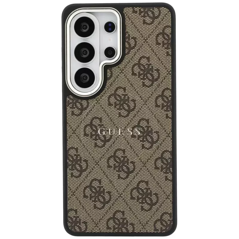 Guess 4G Embossed Ring MagSafe Capa para Samsung Galaxy S26 Ultra (castanho)