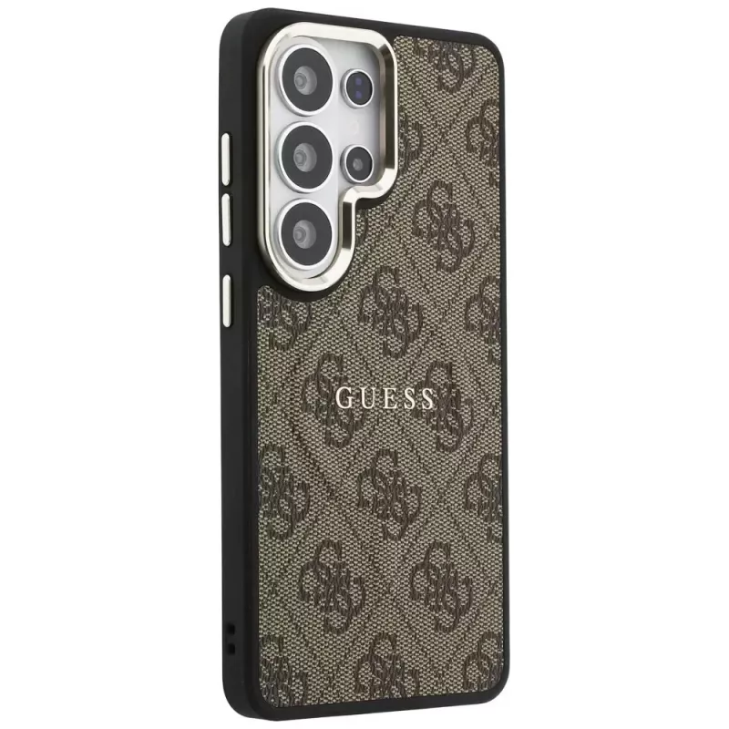 Guess 4G Embossed Ring MagSafe Capa para Samsung Galaxy S26 Ultra (castanho)