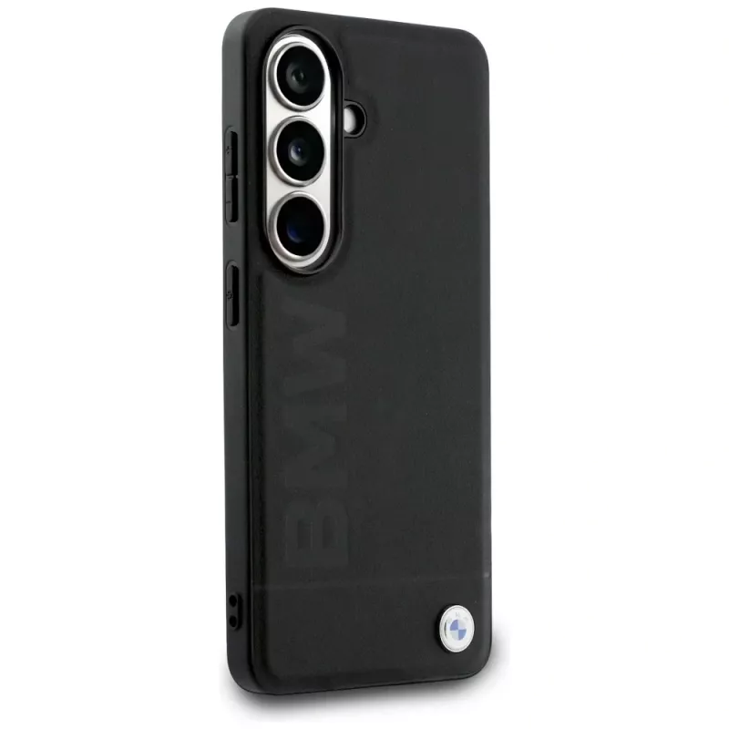 BMW Leather Hot Stamp MagSafe Capa para Samsung Galaxy S26 preto