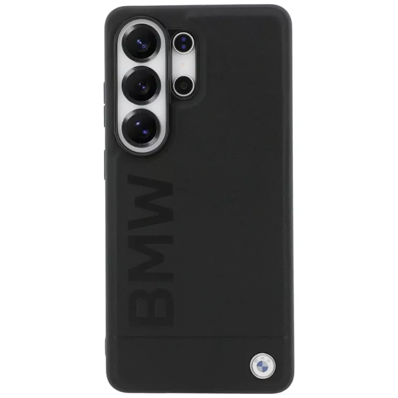 BMW Leather Hot Stamp MagSafe Capa para Samsung Galaxy S26 Ultra preto