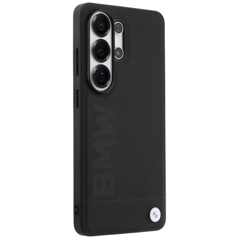 BMW Leather Hot Stamp MagSafe Capa para Samsung Galaxy S26 Ultra preto