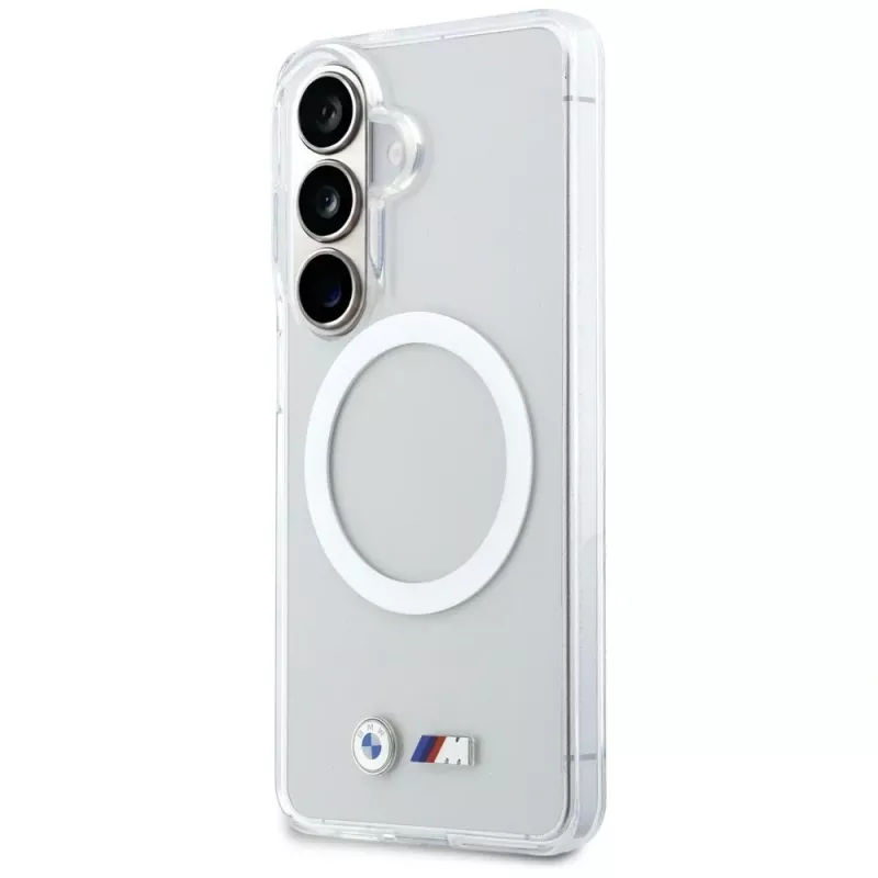 Capa MagSafe BMW IML Shockproof Metal Logo para Samsung Galaxy S26 transparente