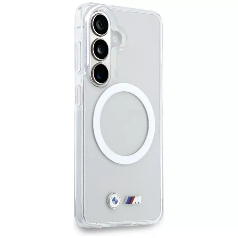 Capa MagSafe BMW IML Shockproof Metal Logo para Samsung Galaxy S26 transparente