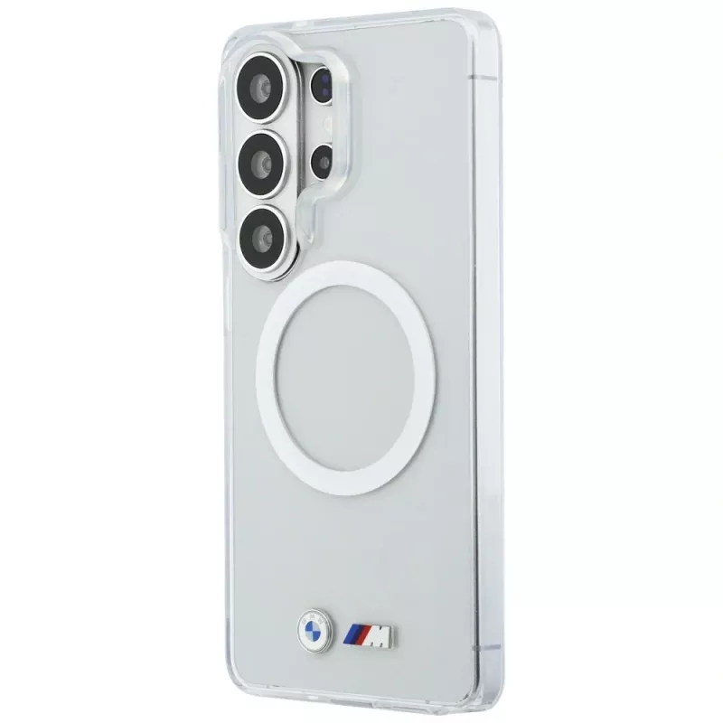 Capa MagSafe BMW IML Shockproof Metal Logo para Samsung Galaxy S26 Ultra transparente