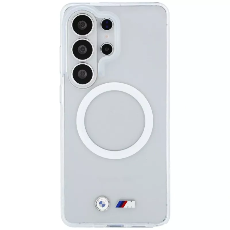Capa MagSafe BMW IML Shockproof Metal Logo para Samsung Galaxy S26 Ultra transparente