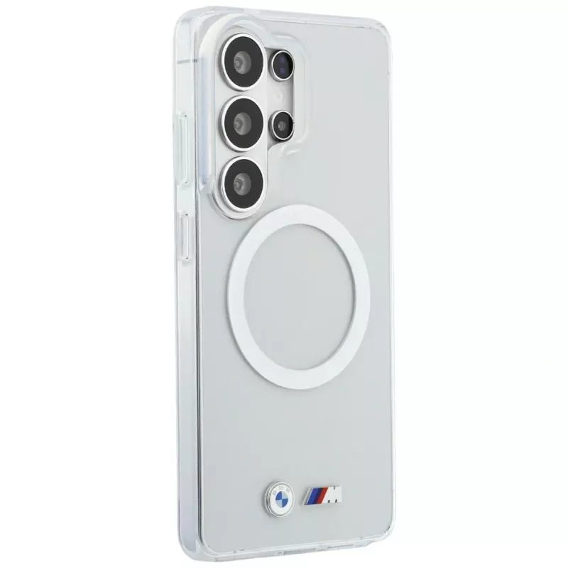 Capa MagSafe BMW IML Shockproof Metal Logo para Samsung Galaxy S26 Ultra transparente