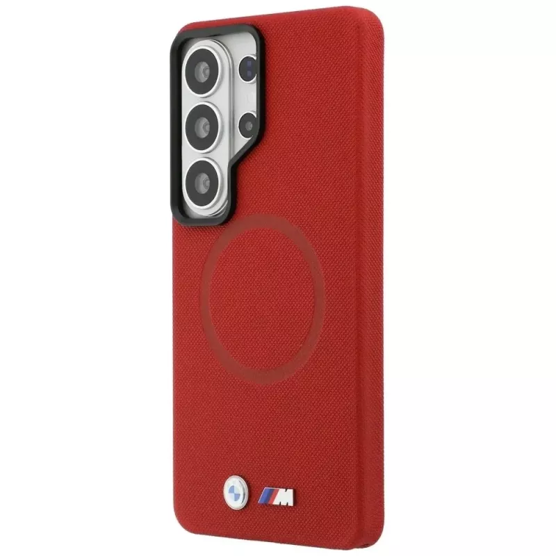 Capa MagSafe BMW M Metal Logo para Samsung Galaxy S26 Ultra vermelho