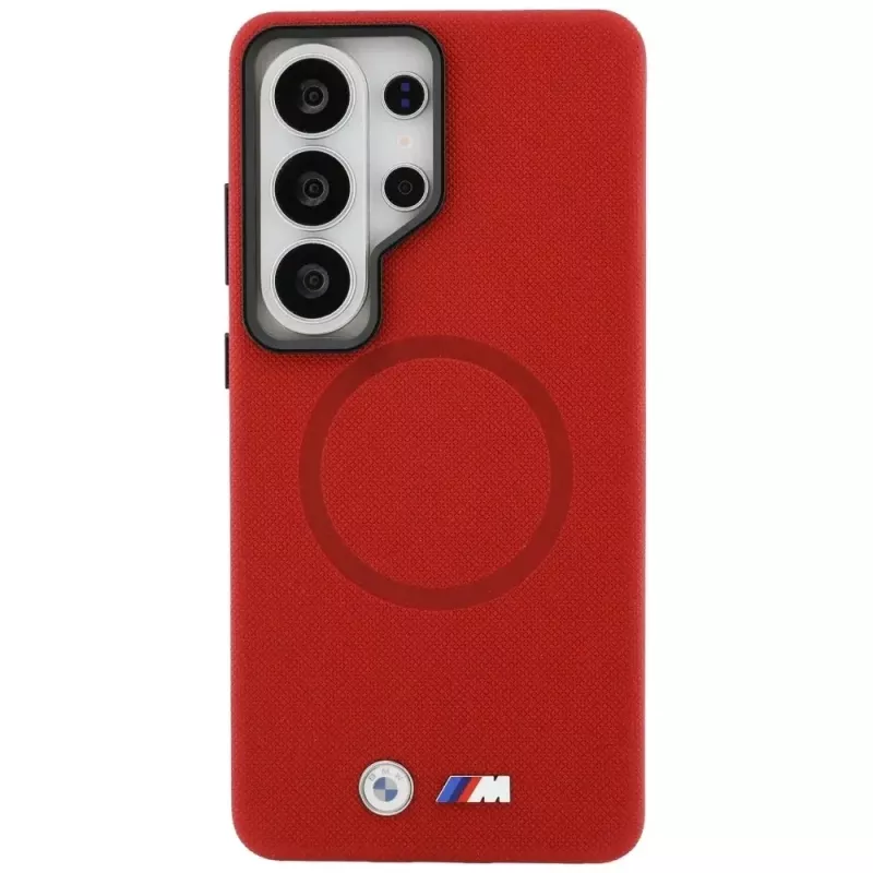 Capa MagSafe BMW M Metal Logo para Samsung Galaxy S26 Ultra vermelho