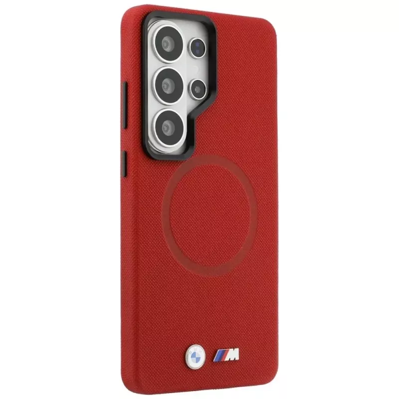 Capa MagSafe BMW M Metal Logo para Samsung Galaxy S26 Ultra vermelho