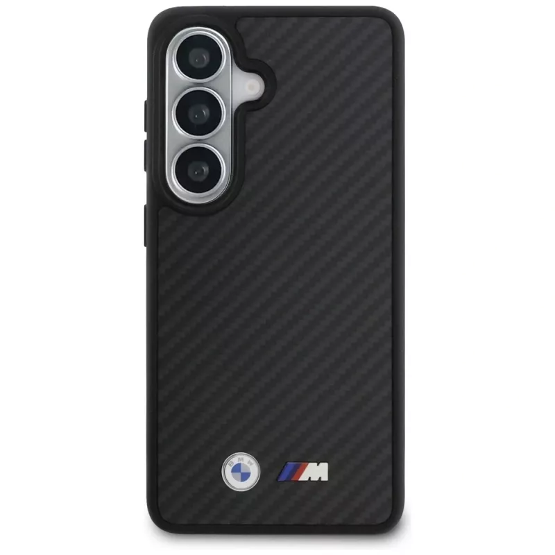 Capa MagSafe BMW M Kevlar Logo para Samsung Galaxy S26 preto