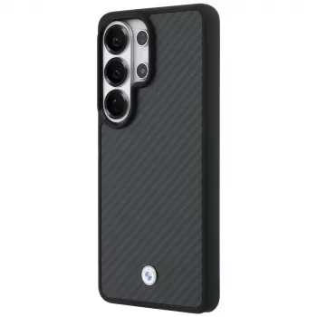 Capa MagSafe BMW Sign Magnetic Carbon Fiber para Samsung Galaxy S26 Ultra preto