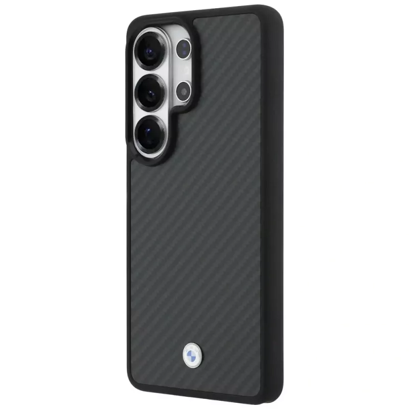 Capa MagSafe BMW Sign Magnetic Carbon Fiber para Samsung Galaxy S26 Ultra preto