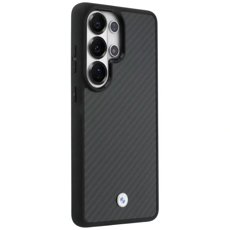 Capa MagSafe BMW Sign Magnetic Carbon Fiber para Samsung Galaxy S26 Ultra preto